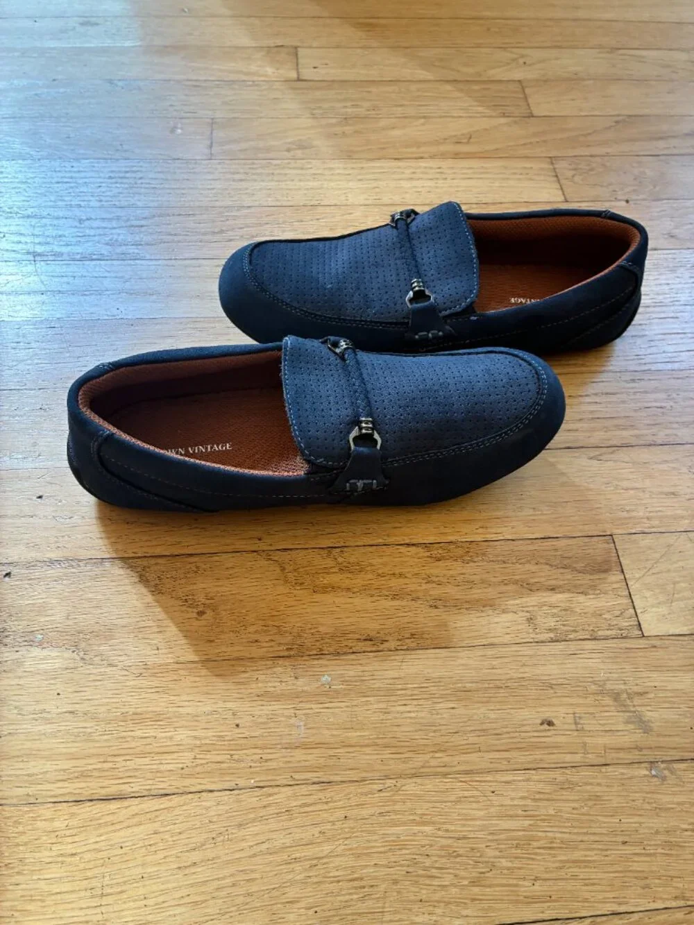 Crown Vintage Navy Blue slip-on shoes